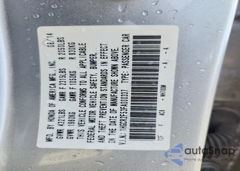 2015 Honda Accord Sport z USA, uszkodzony, nr VIN 1HGCR2F53FA000337